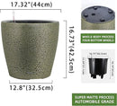 Dexceder 18x17 Self Watering Planter with Wheels Indoor Outdoor, Inner Pot Design, Thickened Large Floor Standing Flower Plant Pot with Water Level Indicator (Black Gold Crackle) by GreenHaven Gardens
