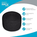 BIRDROCK HOME Outdoor Pouf Ottoman | Hand Woven Waterproof Foot Stool with Bead Bag Filling | Boho Foot Rest for Patio, Living Room, Porch & Outdoor Seating | Lightweight, Soft Stuffed Chair | Black by CozyNest Decor
