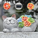 Otdair Solar Garden Decor Cat, Cat Lover Gifts with Succulent and 7 LED Lights for Outside,Outdoor Solar Lights for Yard, Garden and Patio, Unique Gift for Women by CozyNest Decor