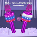 BONAOK Karaoke Microphone for Kids & Adults - Bluetooth Microphones Singing Mic with Disco Lights, Echo Effect, Built-in Speaker Portable Karaoke Player for Party Travel Gifts Q78(Purple) by TinyTreasures Baby Boutique