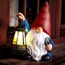 Garden Gnome Outdoor Decoration with Shovel Solar Gnomes Statue with Lantern LED Lights,Terrace Courtyard Lawn Patio Porch Decoration Christmas Housewarming Gift for Woman Mom by GreenHaven Gardens