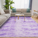 Plush Area Rug 4x5.8, Ultra Soft Rugs for Living Room, Fluffy Carpet Rugs for Bedroom, Non-Slip Indoor Rug for Nursery, Study Room, Playroom, Home Decor, Tie-Dyed Purple by TinyTreasures Baby Boutique
