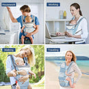 Baby Carrier with Hip Seat,Ergonomic M Position 6in1 Baby Carrier Newborn to Toddler,Head Support and Breathable Mesh Newborn Carrier,Adjustable Baby Holder Carrier for Dad&Mom-Blue by TinyTreasures Baby Boutique