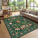 Moynesa Boho Bird 6x9 Area Rugs, Washable Ultra-Thin Dark Green Rugs for Living Room, Soft, Low Pile, Indoor Boho Large Throw Carpet for Bedroom Dining Room Under Table Office Playroom by TinyTreasures Baby Boutique