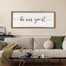 comurdyo Be Our Guest Wall Decor Sign 40”X15” Large Master Bedroom Above Bed Wall Decor Wood Framed Guest Room Sign Simple Rustic Farmhouse Over Bed Bedside Wall Art (Wood) by CozyNest Decor