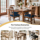 Non Slip Chair Cushions for Dining Chairs Set of 4 Kitchen Chair Cushions 18"x18"x3" Turfted Chair Pads Comfortable and Soft Seat Cushion with Ties, Navy by CozyNest Decor