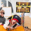 WERNNSAI Treasure Chest Piñata - Pull String Pirate Themed Piñata with Blindfold and Bat Adventure Birthday Party Decoration for Boys Kids Family Games Piñata Adventure Theme Party Supplies by TinyTreasures Baby Boutique