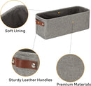 DULLEMELO Soft Cotton Fabric Bathroom Storage Baskets 2 Pack Fabric Shelf Baskets for Gifts Empty Small Storage Organizer for Closet,Toys,Bedroom (Grey) by TinyTreasures Baby Boutique