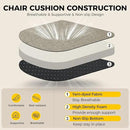 downluxe Indoor Chair Cushions for Dining Chairs, Soft and Comfortable Textured Foam Kitchen Chair Pads with Ties and Non-Slip Backing, 16" x 16" x 2", Khaki, 2 Pack by CozyNest Decor