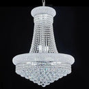 14 - Light Unique Empire Crystal Chandelier with Adjustable Chain for High Ceiling Foyer Entryway Living Room Dining Room Bedroom Chrome Finish by CozyNest Decor