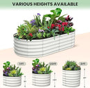 2 Pcs 6x3x1.5ft Oval Raised Garden Bed, Galvanized Raised Beds,Open-Ended Base Metal Raised Planter Beds,Garden Bed Outdoor,Planter Raised Boxes for Vegetables, Flowers,Tool-Free Asse,White by CozyNest Decor