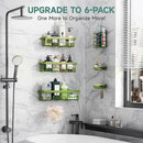 Veken Rustproof & Waterproof Shower Caddy 6-Pack, No Drilling Adhesive Shelves Rack with Soap Holder, Large Capacity Bathroom Organizers and Storage, Wall-Mounted Kitchen & Home Decor by CozyNest Decor