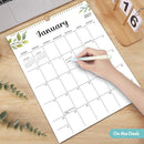 Wall Calendar 2026-2027, 18 Month Calendar from January 2026 to June 2027 14.5" x 11.8" Large Desk Calendar with Twin-Wire Binding for Home Office Planning Personal Organisers, Green Leaf by TinyTreasures Baby Boutique
