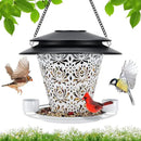Solar Bird Feeders for Outside Hanging Metal Wild Bird Feeder Solar Lanterns Outdoor Waterproof Garden Decor for Yard White by GreenHaven Gardens