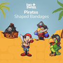 BioSwiss Bandages, Pirate Shaped Self Adhesive Bandage, Latex Free Sterile Wound Care, Fun First Aid Kit Supplies for Kids and Adults, 24 Count by TinyTreasures Baby Boutique