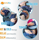 SunnyBay Small Microwave Heating Pad, Microwavable Versatile Cold/Heated Neck and Shoulder Wrap for Back Pain and More, Moist Heat Cotton-Fleece Pad, 6x11 Inches, Blue-Stars, Pack of 2 by CozyNest Decor