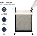 STO STO Laundry Hamper, 90L Rolling Laundry Sorter Cart with Removable and Washable Liner Bag, Rolling Clothes Hamper with Metal Handle for Laundry Room and Bedroom by CozyNest Decor