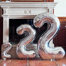 GOER Silver Number 2 Foil Balloons,Huge Number Balloons for 2nd 22nd Birthday Party Supplies Anniversary Decorations(3 pcs,42 inch,32 inc,16inch) by TinyTreasures Baby Boutique
