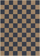Lahome Checkered Easy Jute Living Room Rugs, 5x7 Dining Room Office Rug Farmhouse Outdoor Patio Carpet, Checkerboard Washable Non Slip Indoor Outdoor Blue Carpet for Backyard Entry Deck by CozyNest Decor