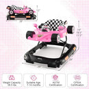 HONEY JOY Baby Walker, 4-in-1 Foldable Infant Activity Push Walker, Toddler Car Walker w/Adjustable Heights, Music, Lights, Removable Tray, Baby Walker with Wheels for Boys Girls 7-14 Months (Pink) by TinyTreasures Baby Boutique