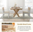 Westice Rattan Dining Chairs Set of 6, Farmhouse Natural Dining Room Chairs with Upholstered Cushion, Wood Armless Chairs for Kitchen/Restaurant, White by CozyNest Decor