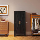 61" Tall Farmhouse Metal Pantry Cabinet, Kitchen Pantry Storage Cabinets with 2 Barn Door and Adjustable Shelves,Metal Pantry Storage Cabinet,for Kitchen,Laundry Room,Home Office,Kids Room (Black) by CozyNest Decor