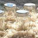Cooo 6 Pack Solar Lanterns Outdoor Waterproof Upgraded Crystal Glass Solar Mason Jar Lights 30 LED 215% Larger SolarPanel, Anti-Rust Lid Hanging Outdoor Lanterns for Patio Garden Porch by CozyNest Decor