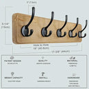 Dseap Coat Rack Wall: Patented, Heavy-Duty, 5-Double-Hooks Wooden Wall Mounted Coat Rack Coat Hanger Hook Rail for Winter Coats Hat Jacket Clothing, White & Black, Pack of 2 by CozyNest Decor