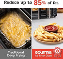 Gourmia Toaster Oven Air Fryer Combo 17 cooking presets 1700W french door digital air fryer oven 24L capacity accessories, convection rack, baking pan tray recipe book GTF7460,Large,Black by CozyNest Decor