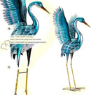 Natelf Garden Crane Statues for Outdoor, Blue Heron Decoy Courtyard Sculptures, Standing Metal Bird Yard Art for Patio Pond Backyard Decor(Set of 2) by GreenHaven Gardens