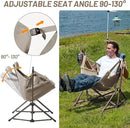 TIMBER RIDGE Hammock Camping Chair with Adjustable Backrest, Heavy Duty Folding Hammock Chair Supports 300lbs, Portable Hammock Chair for Camping, Travelling and Patio, Tan 2 Pack by GreenHaven Gardens