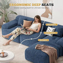 122" Modern L Shaped Modular Sectional Sofa, Boneless Couches for Living Room with Ottoman,4 Seater Convertible Chenille Cloud Couch Sofa Set, No Assembly Required, Blue 1 PCS by CozyNest Decor