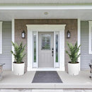 Tall Round Planter Set of 2, 19.5‘’ H x 19.9" Dia Large Planters for Indoor Plants with Built-in Drainage and a Water Level Monitor and Wheels for Patio, Porch, Living Room, or Home Office, White by GreenHaven Gardens