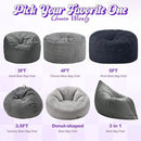 Hobestluk 3 in 1 Bean Bag Chair Giant Bean Bag Chairs for Adults with Velvet Cover Convertible Bean Bag Floor Cushion with Machine Washable Cover for Living Room (Velvet Grey)