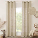 LAMIT Linen Blended Curtains for Bedroom, Linen Textured Light Filtering Drapes Bronze Grommet Boho Burlap Panels for Farmhouse/Living Room, 2 Panels, 38 x 84 Inch, Brown by CozyNest Decor