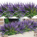 Uieke 28 Bundles Artificial Outdoor Plants UV Resistant Fake Grass Plants Faux Plastic Plants Greenery Shrubs for Home Garden Pathway Window Box Front Porch Cemetery Spring Summer Decor, Purple by GreenHaven Gardens
