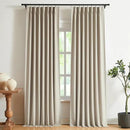 Vision Home Sand Pinch Pleated Full Blackout Curtains Linen Blended Room Darkening Window Curtains 108 inch for Living Room Bedroom Thermal Insulated Pinch Pleat Drapes with Hooks 40" Wx108 Lx2 by CozyNest Decor