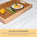 Prosumers Choice Wooden Tray - Light Brown Serving Trays with Handles - Nesting Design for Space Saving - Wooden Serving Tray for Food, Drinks, Snacks - Set of 3 by CozyNest Decor