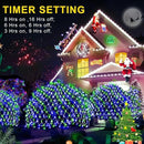 KNONEW Christmas Net Lights 360 LEDs 13ft x 9.8ft Outdoor Mesh Lights Connectable Waterproof 8 Modes & Timer Plug-in Net Fairy Lights for Bushes Garden Party Wedding Holiday,Blue and Green by GreenHaven Gardens