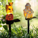 QH & Garden 2-Pack Squirrel and Turtle Garden Statues Decor，LED Waterproof Animals Lights for Garden, Balcony, Yard, Lawn, Pathway, Walkway - Garden Solar Powered Outdoor Decor by GreenHaven Gardens