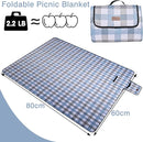 Extra Large Picnic Blanket 80''x 60'' Waterproof Foldable Picnic Mat for Beach, 5-Layer Outdoor Blanket for 6 to 8 Adults,Camping Grass Lawn Park Accessories Couple Park Wedding Registry(Blue Gray) by TinyTreasures Baby Boutique