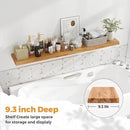 RICHFOCUS Live Edge Elm Floating Shelves - 55" W x 9.3" D Rustic Solid Wood Wall Shelves with Invisible Bracket, Wall-Mounted for Living Room, Bedroom, Kitchen Storage & Display, Set of 1, Natural by CozyNest Decor