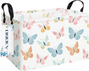 Rectangular Folding Laundry Basket,waterproof Canvas Basket,gift basket,Suitable for children's room,Office,Clothes,Toys Storage(Colorful butterfly) by TinyTreasures Baby Boutique