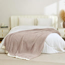 Snuggle Sac Queen Size Bedding Blanket Taupe,Super Soft Warm Microfiber Blankets Cozy Knit Fuzzy Plush Bed Blankets,Heather Taupe, 90x90 inches by TinyTreasures Baby Boutique