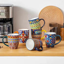 vancasso 16 oz Coffee Mugs Set of 6, Large Ceramic Mug with Handle, Boho Coffee Cups for Latte, Cappuccino & Hot Chocolate, Dishwasher & Microwave Safe Gift Set, Series SIMI by CozyNest Decor