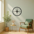 pluviart Rain Minimalist Metal Wall Clock, Modern Black Metal Wall Clock, Silent Non-Ticking Decorative Clock for Living Room, Kitchen, Office, Industrial-Style Wall Decor, Easy to Hang (19,3") by CozyNest Decor