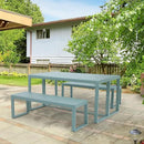 Aoodor 3-Piece Outdoor Patio Dining Set, Aluminum Furniture Set with 1 Rectangular Picnic Table and 2 Benches for Garden, Lawn, Yard by GreenHaven Gardens