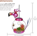 Alpine Corporation LYT288SLR-HH Solar-Powered Metal Flamingo w/Garden Enclosed LED Light, Solar Patio Décor, 16''H, Pink by GreenHaven Gardens