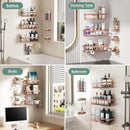Veken Shower Caddy 6-Pack, No Drilling & Rustproof, Waterproof Adhesive Shelves Rack with Soap Holder, Large Capacity Bathroom Organizers and Storage, Wall-Mounted Kitchen & Home Decor by CozyNest Decor