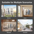 Wall Mounted Clothes Drying Rack, Retractable Laundry Rack for Hanging Clothes, Collapsible, Foldable, White-Rings by CozyNest Decor